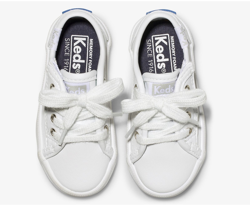 Zapatillas Keds Niños Blancas - Kickstart Jr. Cuero - 471-PXQWOA